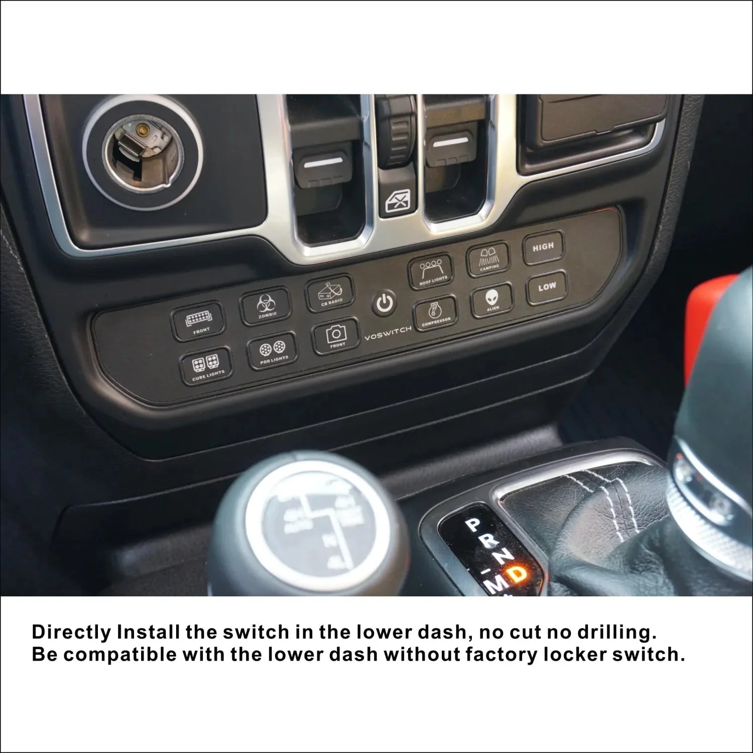Voswitch JL120 Lower Dash Switch Panel for Jeep JL Wrangler 2018-2023